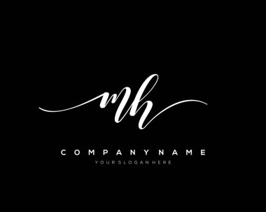 MH İlk el yazısı logo vektörü.