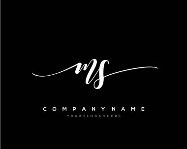 MS İlk el yazısı logo vektörü.