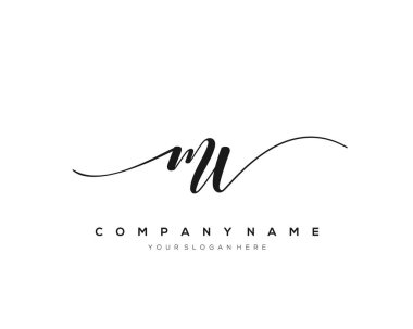 MV İlk el yazısı logo vektörü.