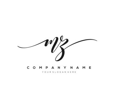MZ İlk el yazısı logo vektörü.