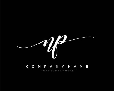 NP İlk el yazısı logo vektörü.