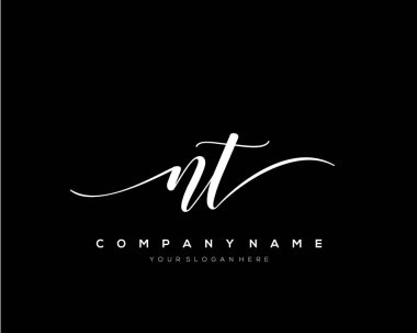 NT İlk el yazısı logo vektörü.