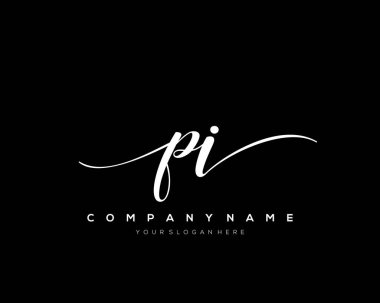 PI İlk el yazısı logo vektörü.