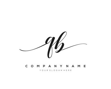QB İlk el yazısı logo vektörü.