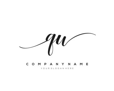 QW İlk el yazısı logo vektörü.