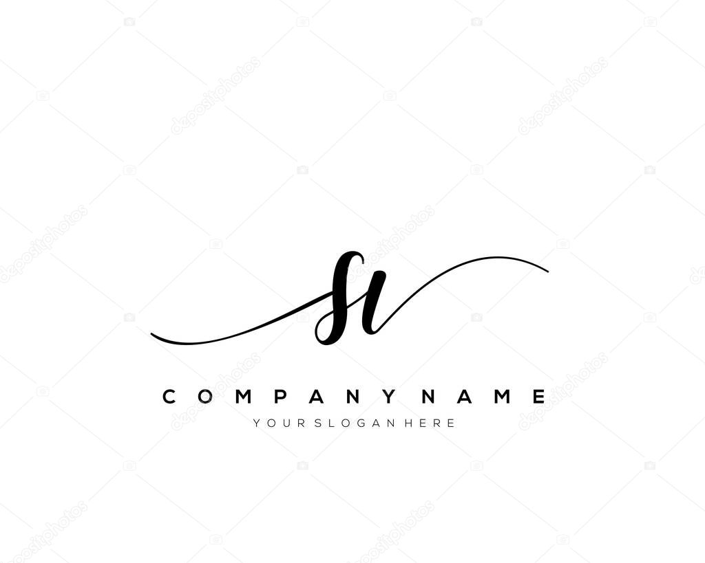 SV initial handwriting logo vector.