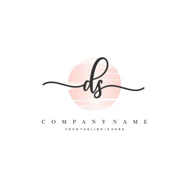 D Başlangıç Harfi el yazısı logosu şablon vektörü.