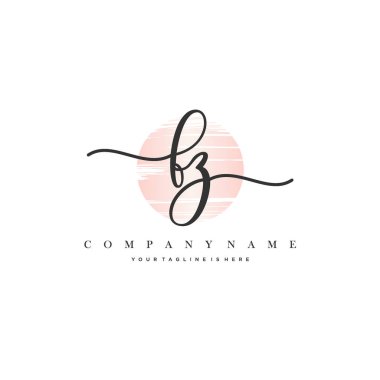 Fz Başlangıç Harfi el yazısı logosu şablon vektörü.
