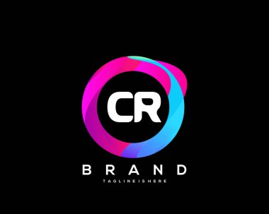 Renkli Çember şablon vektörlü Cr başlangıç logosu.