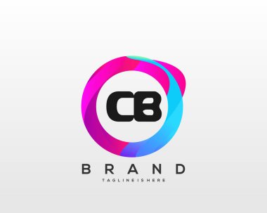 Renkli Çember şablon vektörlü Cb başlangıç logosu.