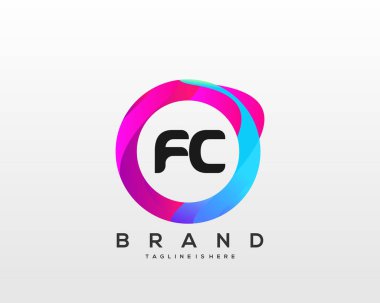 Renkli Çember şablon vektörlü Fc başlangıç logosu