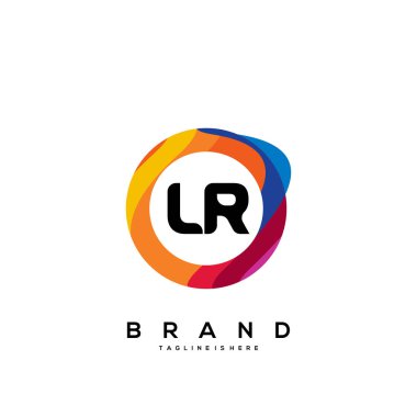 Renkli Çember şablon vektörlü Lr başlangıç logosu