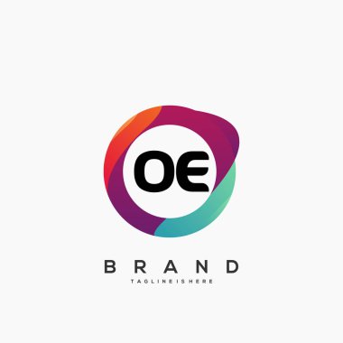 Renkli Çember şablon vektörlü ilk logo