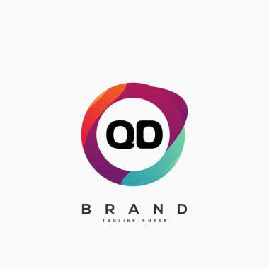 Renkli Çember şablon vektörlü Qd başlangıç logosu