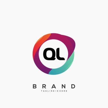 Renkli Çember şablon vektörlü Ql başlangıç logosu