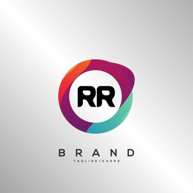 Renkli Çember şablon vektörlü Rr başlangıç logosu