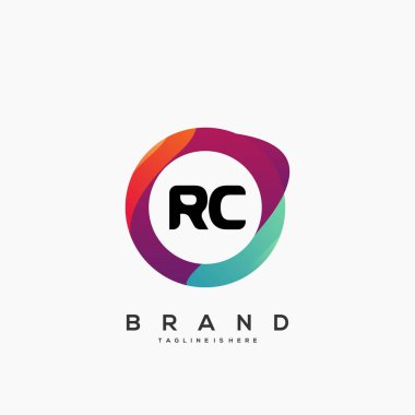 Renkli Çember şablon vektörlü Rc başlangıç logosu