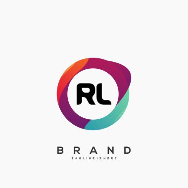 Renkli Çember şablon vektörlü Rl başlangıç logosu