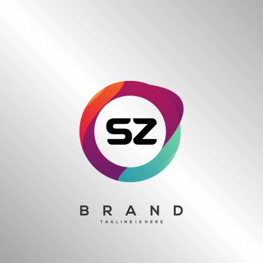 Renkli Çember şablon vektörlü Sz başlangıç logosu