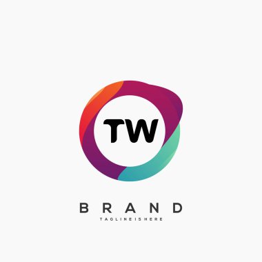 Renkli Çember şablon vektörlü ilk logo