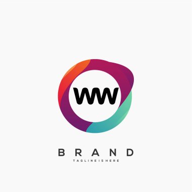 Renkli Çember şablon vektörlü ilk logo