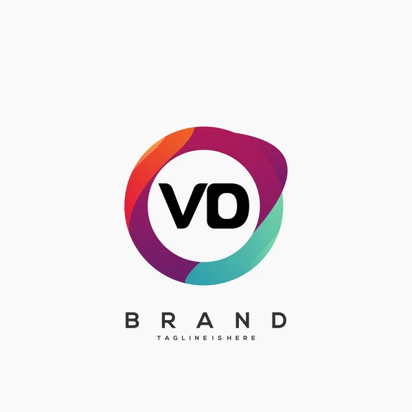 Logotipo Inicial Com Vetor Modelo Círculo Colorido — Vetor de Stock