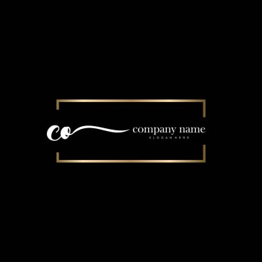 İlk el yazısı ve imza logo vektörü.