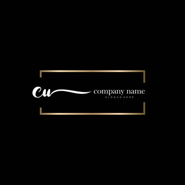 İlk el yazısı ve imza logo vektörü.