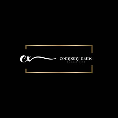 Cx ilk el yazısı ve imza logo vektörü.