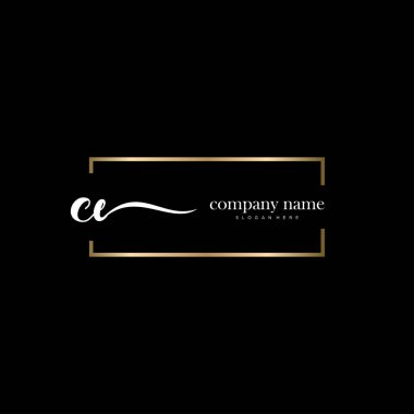 İlk el yazısı ve imza logo vektörü.