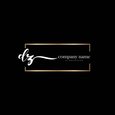 Dz ilk el yazısı ve imza logo vektörü.
