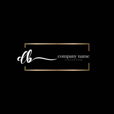 Db ilk el yazısı ve imza logo vektörü.