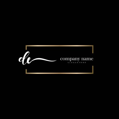 Başlangıç el yazısı ve imza logo vektörü.