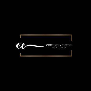 Ec ilk el yazısı ve imza logo vektörü.