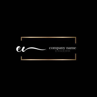 İlk el yazısı ve imza logo vektörü.