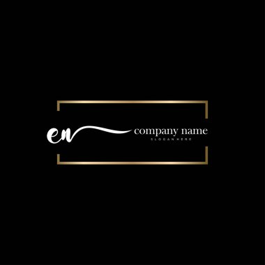 İlk el yazısı ve imza logo vektörü.