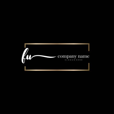 Fu ilk el yazısı ve imza logo vektörü.