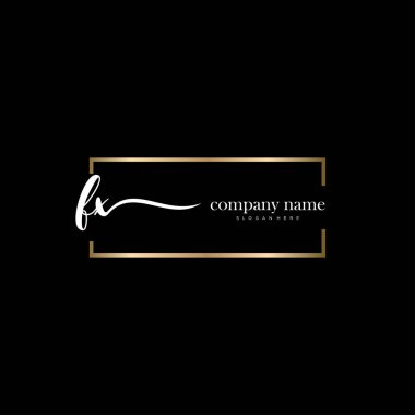 Fx ilk el yazısı ve imza logo vektörü.