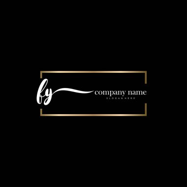 İlk el yazısı ve imza logo vektörü.