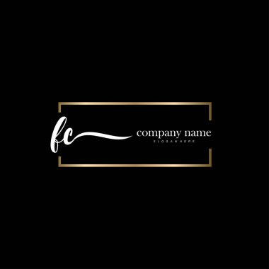 Fc ilk el yazısı ve imza logo vektörü.