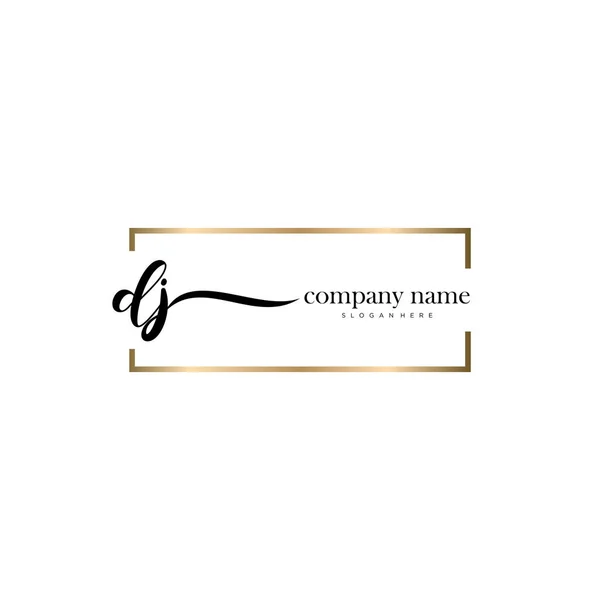 Inicial Caligrafia Assinatura Logotipo Vetor — Vetor de Stock