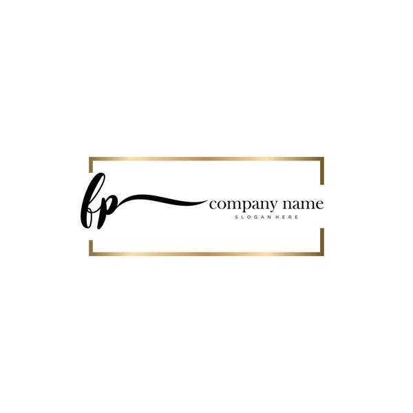 Escritura Inicial Firma Logo Vector — Vector de stock