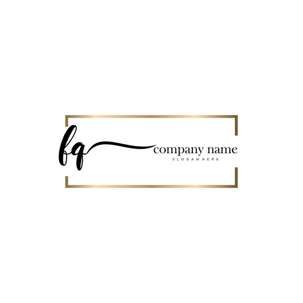 Escritura Inicial Firma Logotipo Vector — Vector de stock