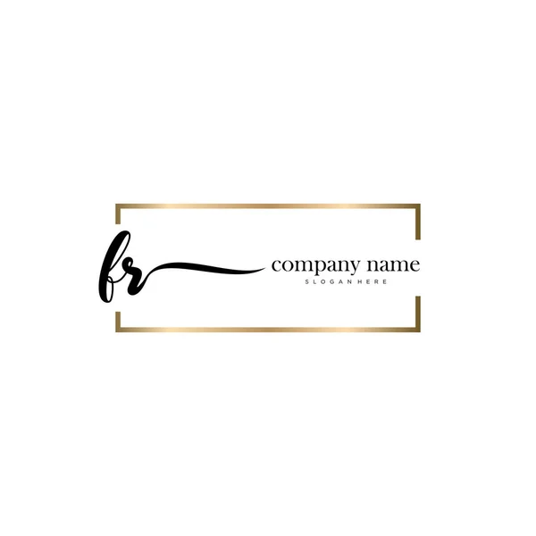 Scrittura Iniziale Firma Logo Vettoriale — Vettoriale Stock