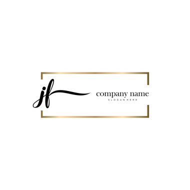 Jf ilk el yazısı ve imza logo vektörü.