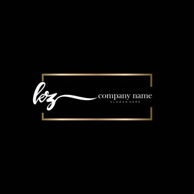 Kz ilk el yazısı ve imza logo vektörü.