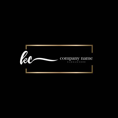 Kc ilk el yazısı ve imza logo vektörü.
