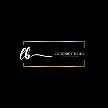 Lb ilk el yazısı ve imza logo vektörü.