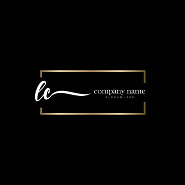 Lc ilk el yazısı ve imza logo vektörü.