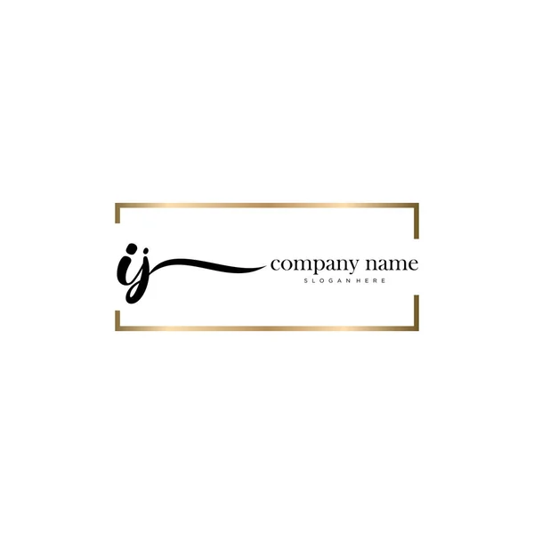 Scrittura Iniziale Firma Logo Vettoriale — Vettoriale Stock